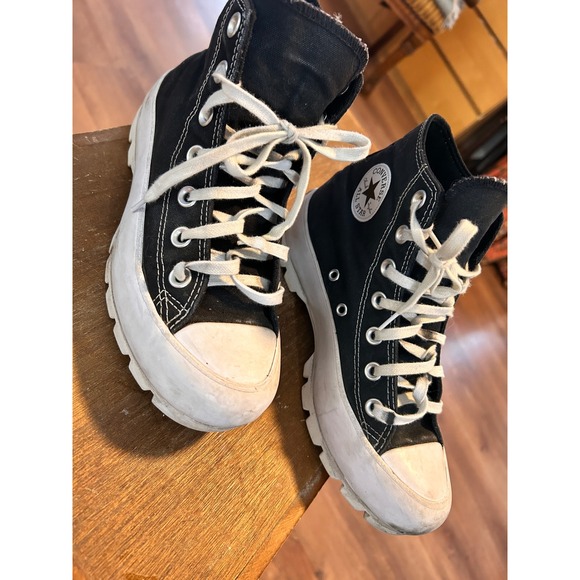 Converse Chuck Taylor All Star Lugged High Top Black White Womens size 6 - Picture 3 of 6